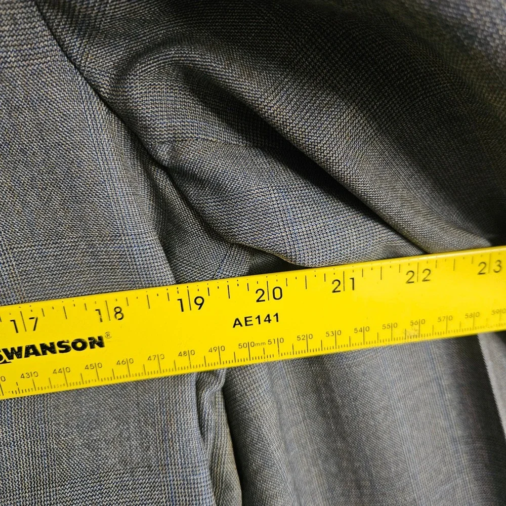 Hickey-Freeman Customized Grey Glen Plaid 3-Button Suit Mens Blazer Trousers